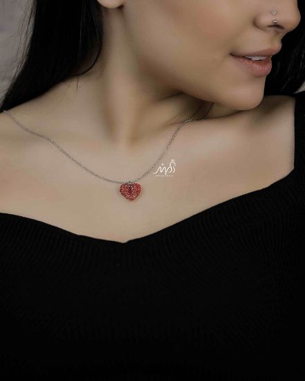 💍گردنبند قلب و زوج خاص و زیبا ، نقره عیار ۹۲۵ (G_3183)‌‌‌‌‌‌