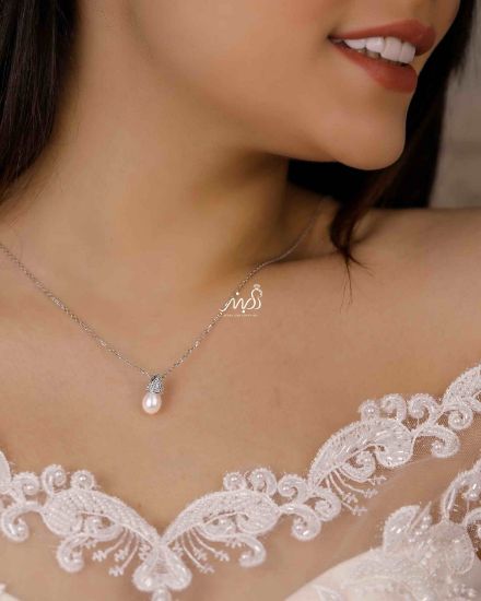 💍گردنبند مرواریدی خاص و زیبا ، نقره عیار ۹۲۵ (G_3181)‌‌‌‌‌‌