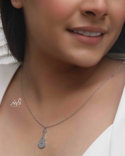 💍گردنبند گيتارخاص و زیبا ، نقره عیار ۹۲۵ (G_3189)‌‌‌‌‌‌