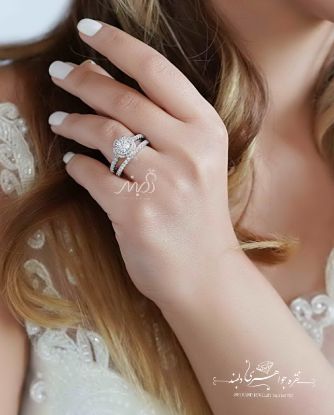 ‌‌💍 حلقه و پشت حلقه جواهری Round Cut ؛ طرح Verragio نقره عیار ۹۲۵ ‌(P_2033)