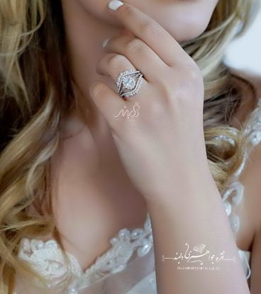 💍حلقه و پشت حلقه جواهری سه تیکه با نگین Oval ؛ خاص و زیبا و چشم نواز نقره عیار ۹۲۵ (P_2036)