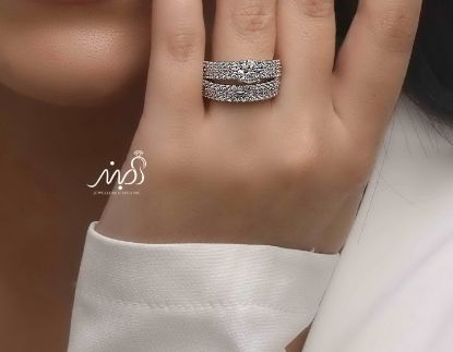 💍حلقه و پشت حلقه جواهری ، خاص و زیبا نقره عیار ۹۲۵(P_2043)