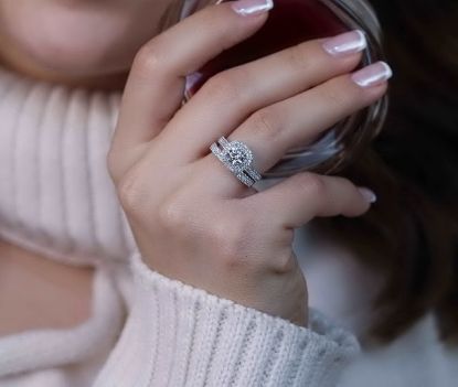💍حلقه و پشت حلقه جواهری ، خاص و زیبا نقره عیار ۹۲۵(P_2048)