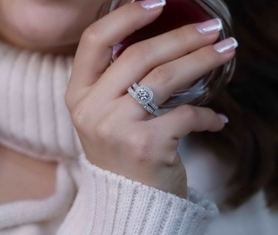 💍حلقه و پشت حلقه جواهری ، خاص و زیبا نقره عیار ۹۲۵(P_2048)