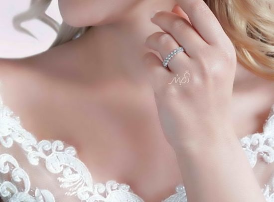 💍انگشتر جواهری پرنس 2 رج ؛ نقره عیار ۹۲۵(R_1126)