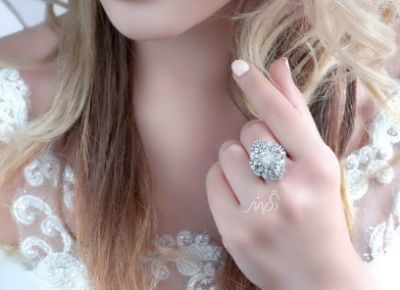 💍انگشتر جواهری مارکیز ؛ خاص و زیبا نقره عیار ۹۲۵(R_1127)