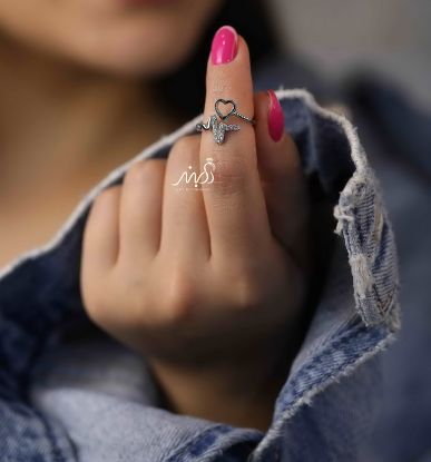 💍انگشتر ضربان قلب خاص و زیبا؛ نقره عیار ۹۲۵(R_1166)