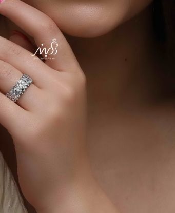 💍حلقه جواهری پرنس پنج رج- ظریف و زیبا نقره عیار ۹۲۵(R_1173)