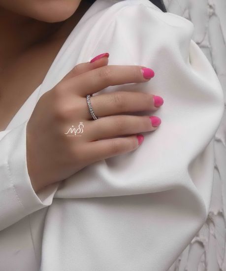 💍انگشتر جواهري دورنگین خاص و زیبا؛ نقره عیار ۹۲۵(R_1180)