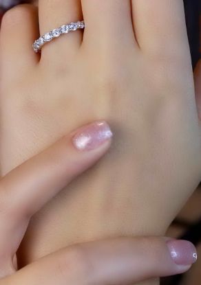 💍حلقه دورنگین لوکس جواهري خاص و زیبا؛ نقره عیار ۹۲۵(R_1211)
