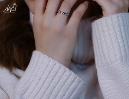 💍انگشتر جواهري برگ خاص و زیبا؛ نقره عیار ۹۲۵(R_1219)