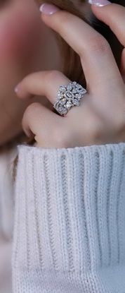 💍انگشتر جواهري مارکیز خاص و زیبا؛ نقره عیار ۹۲۵(R_1227)