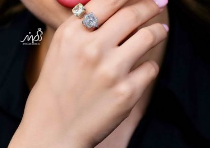 💍انگشتر جواهري گل و نگین سیترين خاص و زیبا؛ نقره عیار ۹۲۵(R_1236)