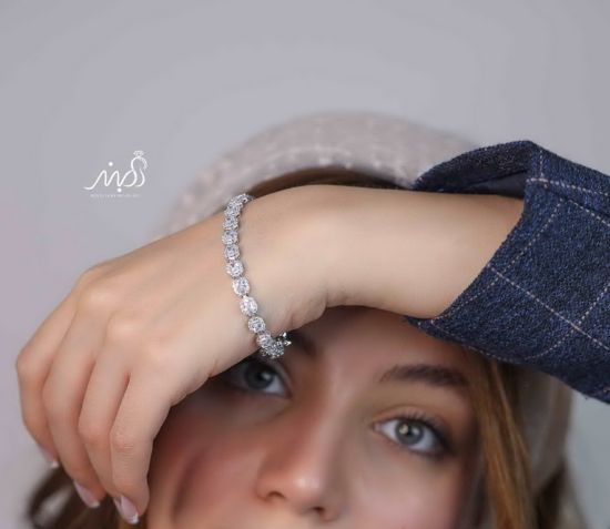 💍دستبند جواهری خاص و زیبا ، نقره عیار 925 (D_7160)