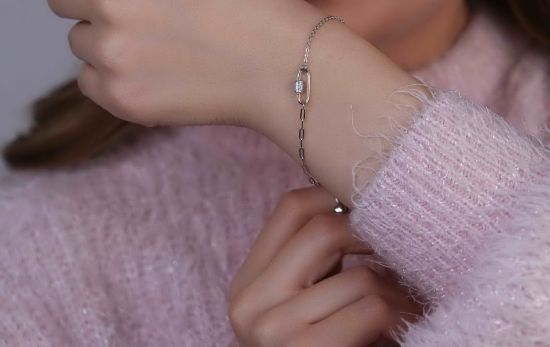 💍دستبند جواهری اسپرت خاص و زیبا ، نقره عیار 925 (D_7166)