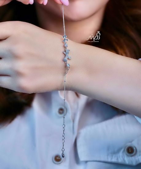 	💍دستبند جواهری اسپورت پاپیونی خاص و زیبا ، نقره عیار 925 (D_7190)