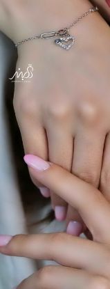 💍دستبند اسپورت با آویز قلب خاص و زیبا ، نقره عیار 925 (D_7198)