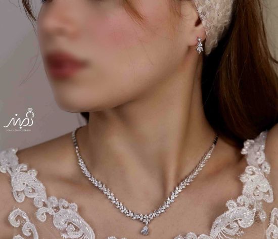 💍سرويس جواهری خاص و زيبا(گردنبند ، گوشواره ، دستبند) نقره عیار 925 (S_6043)‌‌‌‌‌‌ ‌