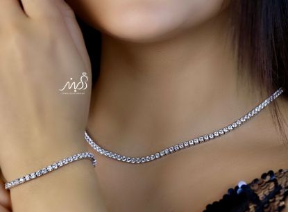 دستبند جواهری تنیسی 3 میل خاص و زیبا ، نقره عیار 925 (D_7120) 