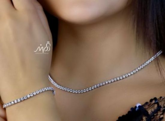 💍گردنبند جواهری تنیسی 3 میلی 40cm ، خاص و زیبا ، نقره عیار ۹۲۵ (G_3300)‌‌‌‌‌‌	