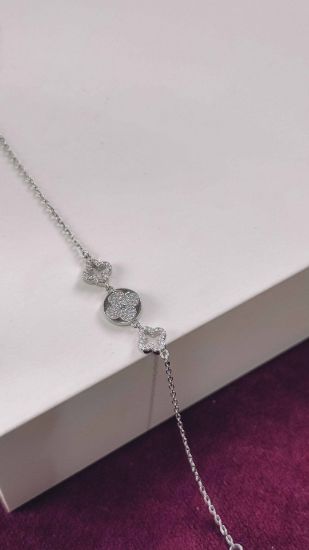 💍دستبند اسپورت ونکلیف خاص و زیبا ، نقره عیار 925 (D_7193)	