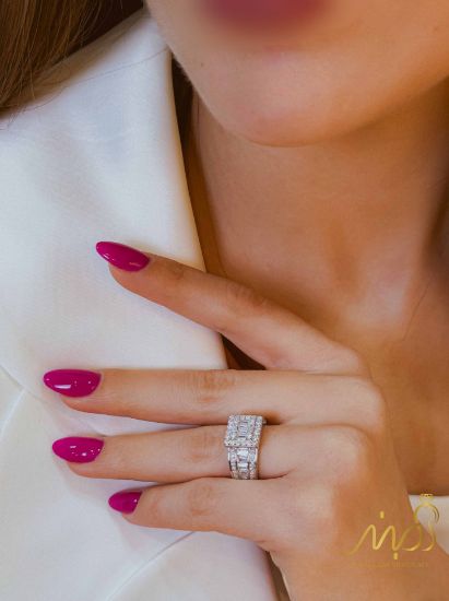 💍انگشتر لوکس جواهري خاص و زیبا؛ نقره عیار ۹۲۵(R_1212)	