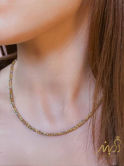 💍گردنبند جواهری طلايي خاص و زیبا ، نقره عیار ۹۲۵ (G_3289)‌‌‌‌‌‌