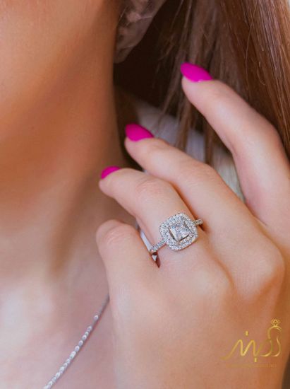 💍نیم ست جواهري خاص و زيبا  (آويز ، گوشواره و انگشتر )  ، نقره عیار ۹۲۵(N_4291)