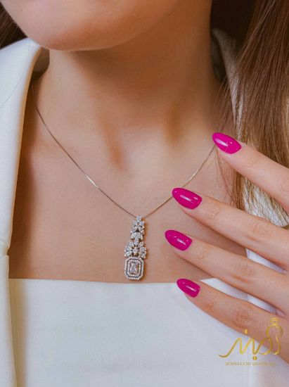 💍نیم ست جواهری(آويز و گوشواره) خاص و زیبا ، نقره عیار ۹۲۵( N_4369)	