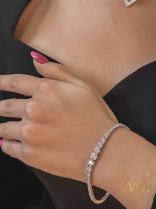 دستبند جواهری تنیسی، نقره عیار 925 (D_7225)