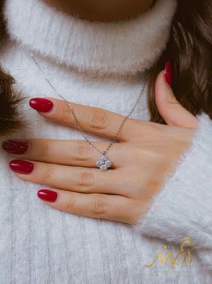 💍گردنبند جواهری ونکلیف ،  نقره عیار ۹۲۵ (G_3306)