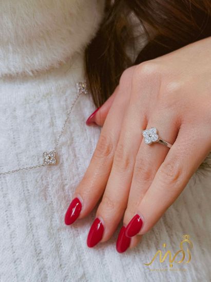 💍سرويس جواهری ونکلیف خاص و زيبا(گردنبند ، گوشواره ، دستبند و انگشتر) نقره عیار 925 (S_6059)‌‌‌‌‌‌ ‌
