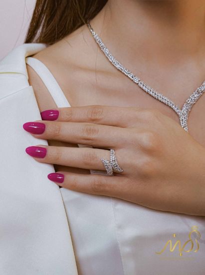 💍سرويس جواهری  (گردنبند ، گوشواره ، دستبند و انگشتر) نقره عیار 925 (S_6062)‌‌‌‌‌‌ ‌