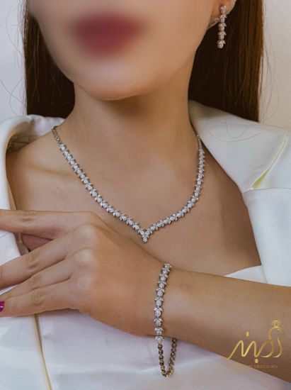 💍سرويس جواهری (گردنبند ، گوشواره ، دستبند ) نقره عیار 925 (S_6069)‌‌‌‌‌‌ ‌