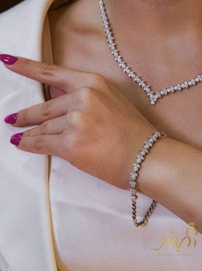 💍سرويس جواهری (گردنبند ، گوشواره ، دستبند ) نقره عیار 925 (S_6069)‌‌‌‌‌‌ ‌