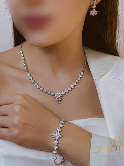 💍سرويس جواهری (گردنبند ، گوشواره ، دستبند ) نقره عیار 925 (S_6068)‌‌‌‌‌‌ ‌