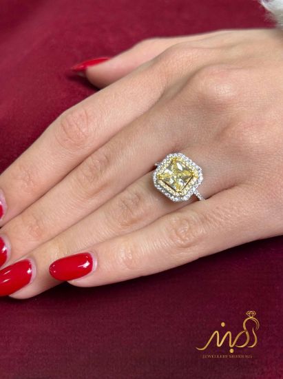 💍انگشتر جواهري با نگین سیترین؛ نقره عیار 925(R_1292)
