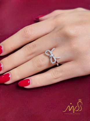 💍انگشتر جواهري پاپیونی ؛ نقره عیار ۹۲۵(R_1295)