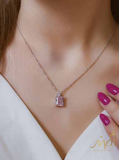 💍نیم ست جواهری (گردنبند و گوشواره)نقره عیار ۹۲۵(N_4414)
