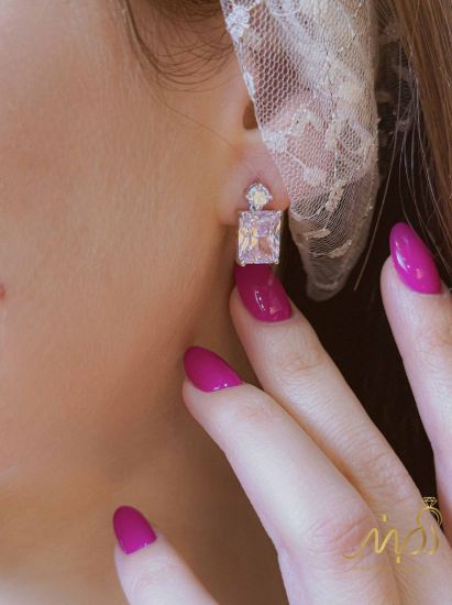 💍نیم ست جواهری (گردنبند و گوشواره)نقره عیار ۹۲۵(N_4414)