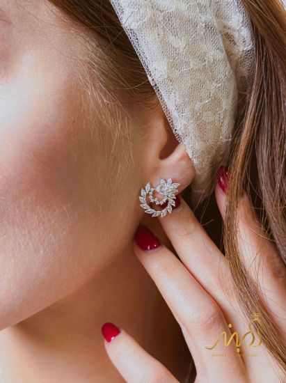 💍نیم ست جواهری (گردنبند و گوشواره)نقره عیار ۹۲۵(N_4419)