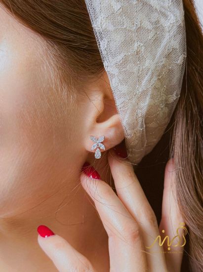 💍نیم ست جواهری (گردنبند و گوشواره)نقره عیار ۹۲۵(N_4420)