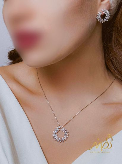 💍نیم ست جواهری (آویز و گوشواره)نقره عیار ۹۲۵(N_4429)