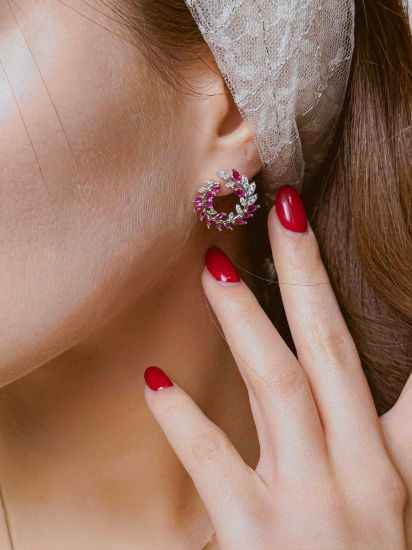 💍نیم ست جواهری (آویز و گوشواره)نقره عیار ۹۲۵(N_4431)