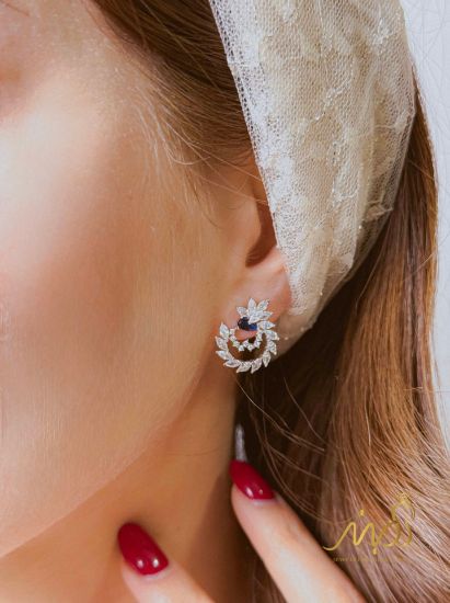 💍نیم ست جواهری (گردنبند و گوشواره)نقره عیار ۹۲۵(N_4433)