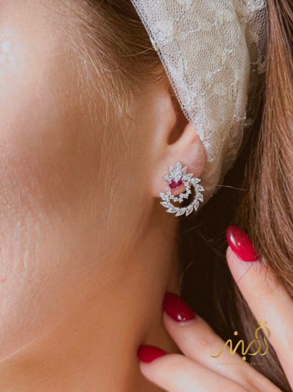 💍نیم ست جواهری (گردنبند و گوشواره)نقره عیار ۹۲۵(N_4432)