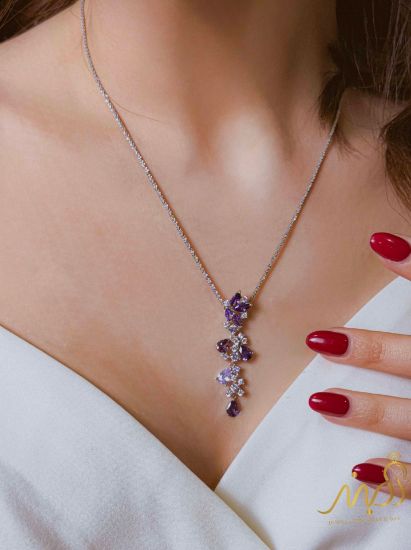 💍نیم ست جواهری (آویز و گوشواره)نقره عیار ۹۲۵(N_4439)