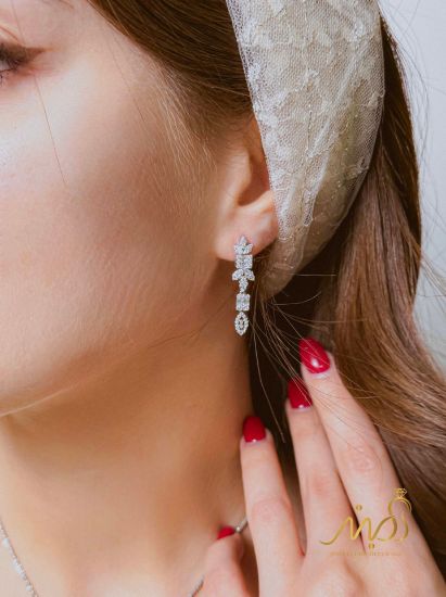 💍نیم ست (آویز و گوشواره) جواهری خاص و زیبا ، نقره عیار ۹۲۵(N_4447) 