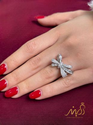 💍انگشتر جواهري لاکچری پاپیونی ؛ نقره عیار ۹۲۵(R_1333)