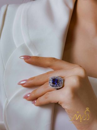 💍انگشتر جواهري لاکچری با نگینهای رنگی ؛ نقره عیار ۹۲۵(R_1283)